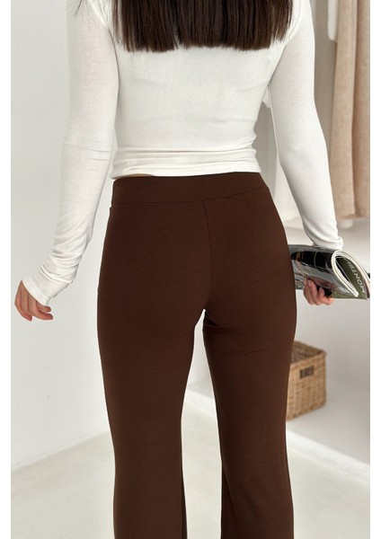 Kadın Yüksek Bel Ispanyol Paça Tayt – Retro & Şehirli Stil fırsatları