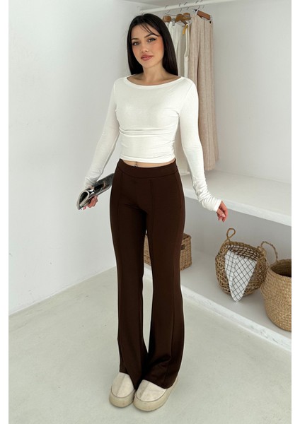 Kadın Yüksek Bel Ispanyol Paça Tayt – Retro & Şehirli Stil