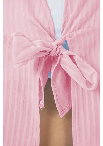 Kadın Bdart Fiyonk Bağlamalı V-Yaka Bluz Toz Pembe fiyatları