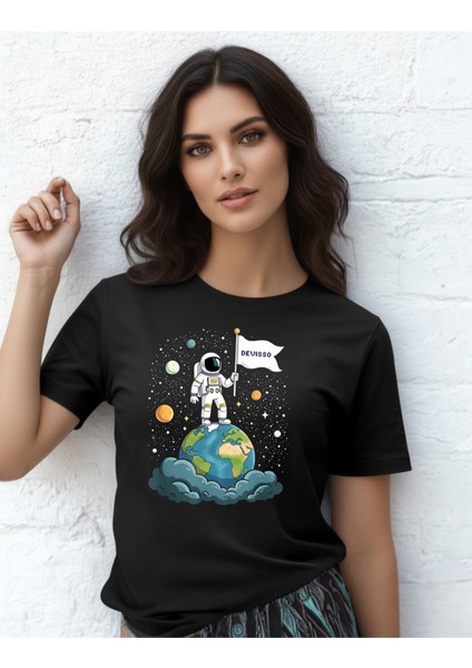 Devısso Traders On Top Of The World - Traders, Borsacikadın Siyah T-Shirt