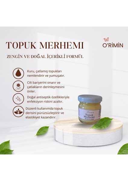 Doğal Topuk Merhemi 29 ml | Kuru ve Sert , Çatlak Topuklar için |Besleyici &Onarıcı Etki