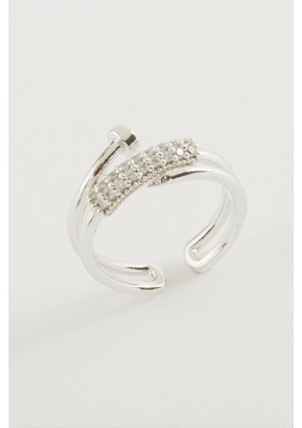 Çivi Zirkon Taşlı Yüzük