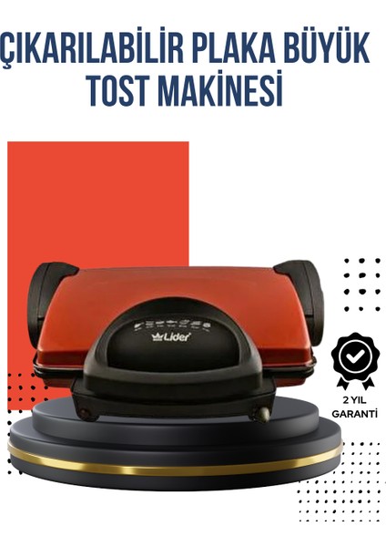 Kompakt Izgara ve Tost Makinesi – Çıkarılabilir Plaka, Döküm Gövde