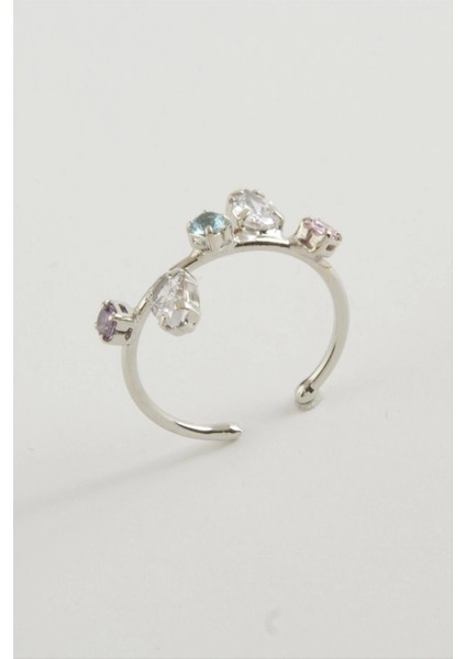 Oval Renkli Taşlı Yüzük