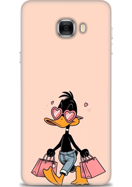 Samsung Galaxy C7 Hd Baskılı Kılıf + Seramik Tam Kaplayan Ekran Koruyucu 405