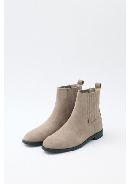 Bot 2521 - Yanları Lastikli Bilek Boy Vizon Süet Kadın Bot fiyatları