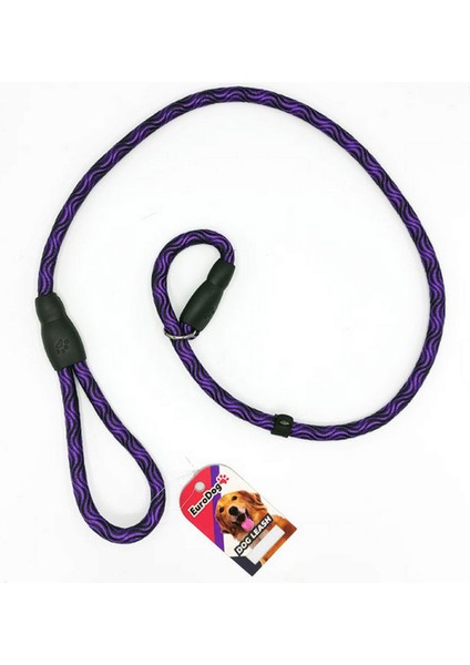 Techmrt Eurodog Köpek Uzatma +Boğma 14MMX120CM Mor Siyah