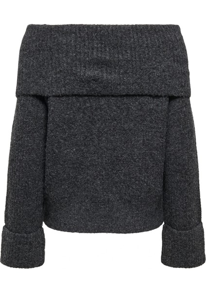 Kadın Düşük Omuz Koyu Gri Örme Kazak - 15352271 fiyatları