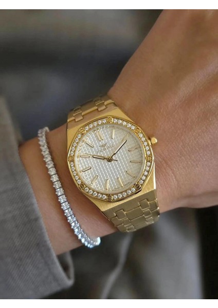 FL43029A-B Quartz Çelik Altın Rengi 33 mm Kadın Kol Saati