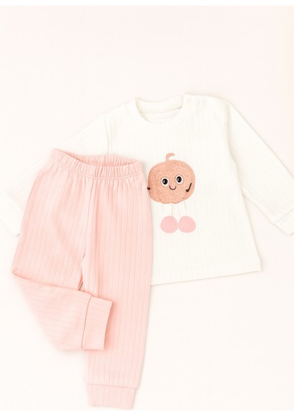 Kız Bebek Ikili Takım – Sevimli Desenli Sweatshirt ve Alt, Organik Pamuklu Rahat Günlük Set