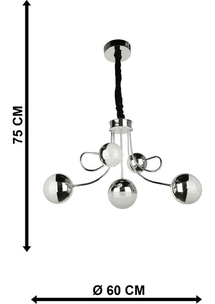 Larin Ledli 5.li Avize Krom Kaplama indirimleri