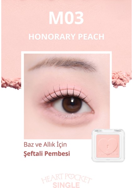 Kişiselleştirilebilir Mat Tekli Far PERIPERA Heart Pocket Single (M03 Honorary Peach) fiyatları