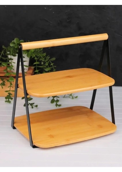 Bambu 2 Katlı Sunumluk, Baharatlık Düzenleyici, Organizer, Katlı Stant modelleri
