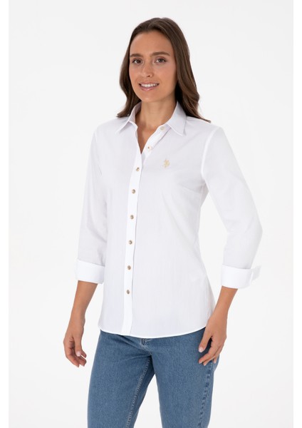 Kadın Beyaz Gömlek Basic 50308024-VR013