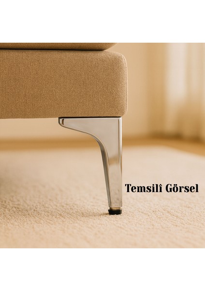 Mobilya Ayağı Dayanıklı Modern Tasarım Koltuk Sehpa Masa Tv Ünitesi 17 cm Krom Gümüş Metal 4 Adet indirimleri