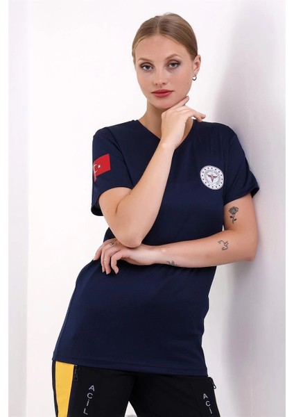 112 Dry Touch Unisex Kısa Kol - Lacivert