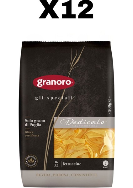 12 Adet 500G Granoro Dedicato Fettuccine Makarna