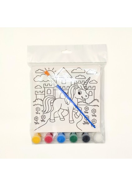 2’li Baskılı Çocuk Tuvali – 15X15 cm Baskılı Tuval (2 Adet) - Boyama Seti indirimleri