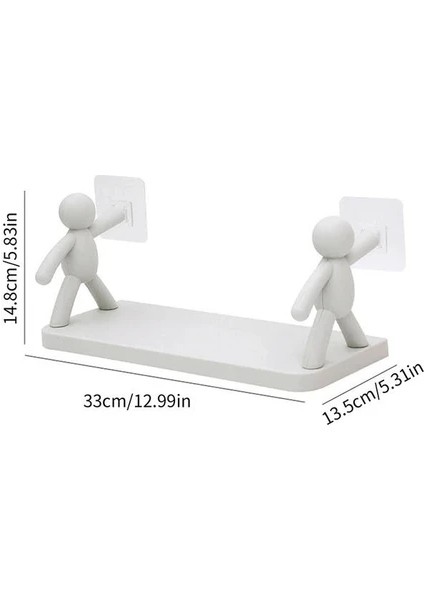 Yapışkanlı Duvar & Banyo Rafı, 1 Adet Insan Figürlü Kendinden Yapışkanlı Banyo Rafı – Baharatlık ve Çok Amaçlı Organizer Raf fiyatları