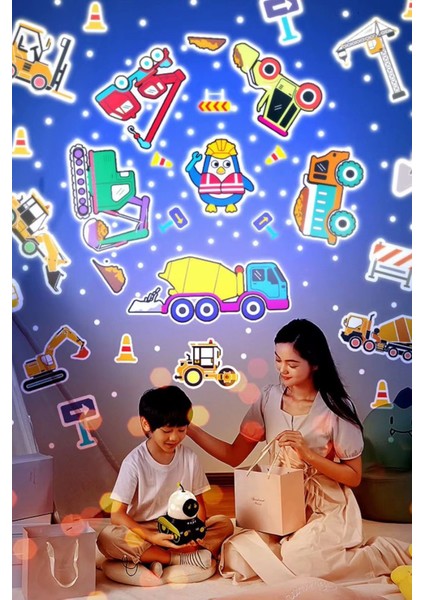 Robot Projeksiyon Gece Lambası Hoparlörlü Şarjlı Yıldızlı Gökyüzü Temalı LED Projeksiyon fırsatları