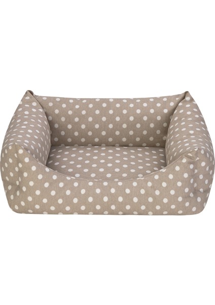 Techmrt Pet Comfort Uniform Bej Puyeli Kedi ve Köpek Yatağı Xs 40X50CM