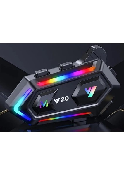 Y20 5.3 Su Geçirmez Motosiklet Için Kask Kulaklık Işıklı Intercom