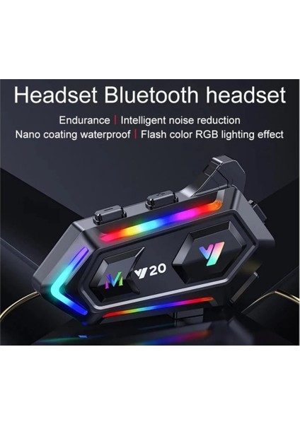 Y20 5.3 Su Geçirmez Motosiklet Için Kask Kulaklık Işıklı Intercom modelleri