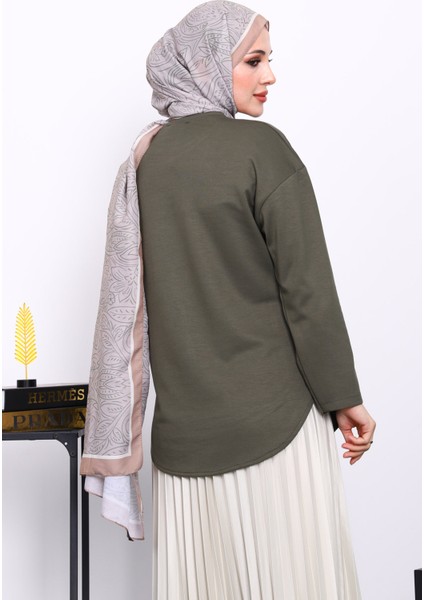 Haki Bisiklet Yaka Modal Sweat fırsatları