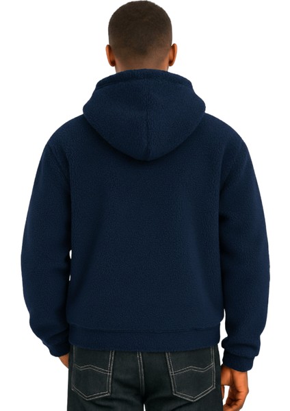 Genıus Store Erkek Kapüşonlu Polar Sherpa Kuzu Kumaş Içi Şardonlu Kapüşonlu sweatshırt Sherpa-Kap fiyatları