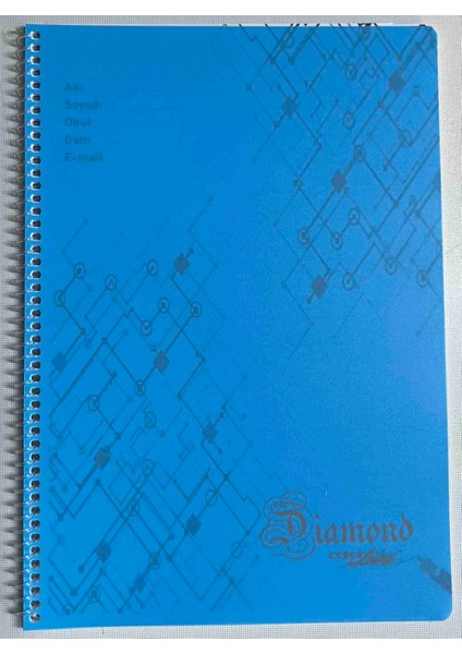 A4 40 Yaprak Çizgili Pp Kapak Spiralli Defter Mavi