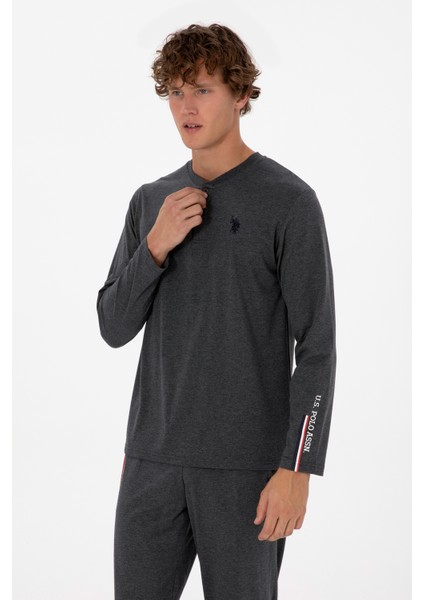 Erkek Antrasit Melanj Pijama Takım 50318601-VR081 modelleri