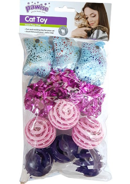 Techmrt Pawise Karışık Kedi Oyuncağı 12 Adet Oyuncak