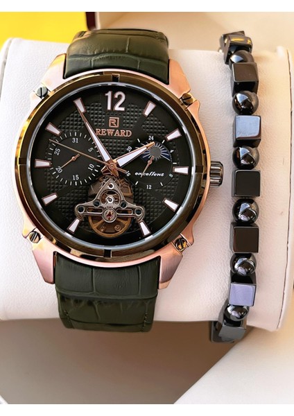 Otomatik Deri Kordon 5 Atm Suya Dayanıklı Erkek Kol Saati VS.BLKT.0636