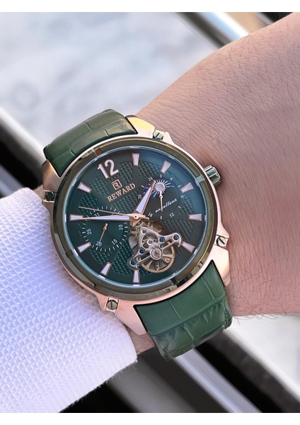 Otomatik Deri Kordon 5 Atm Suya Dayanıklı Erkek Kol Saati VS.BLKT.0636 modelleri