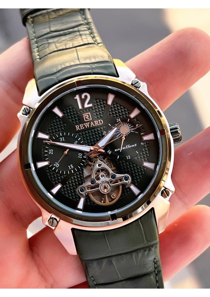 Otomatik Deri Kordon 5 Atm Suya Dayanıklı Erkek Kol Saati VS.BLKT.0636 fırsatları