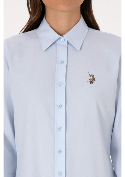 Kadın Açık Mavi Gömlek Basic 50308043-VR003