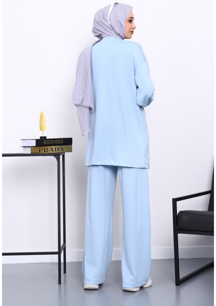 Bebe Mavi Yan Cepli Omuz Parçalı Alt Çımalı Modal Takım fırsatları
