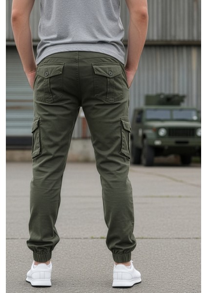 Kışlık Regular Gabardin Haki Kargo - Likralı, Paçası Lastikli modelleri