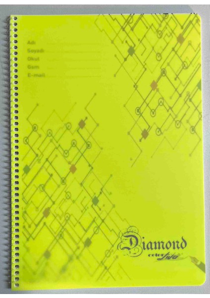 A4 40 Yaprak Çizgili Pp Kapak Spiralli Defter Sarı