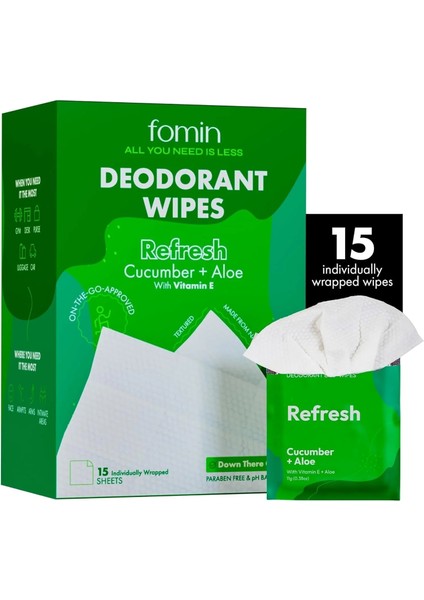 Salatalık ve Aloe Deodorant Mendil 15 Adet