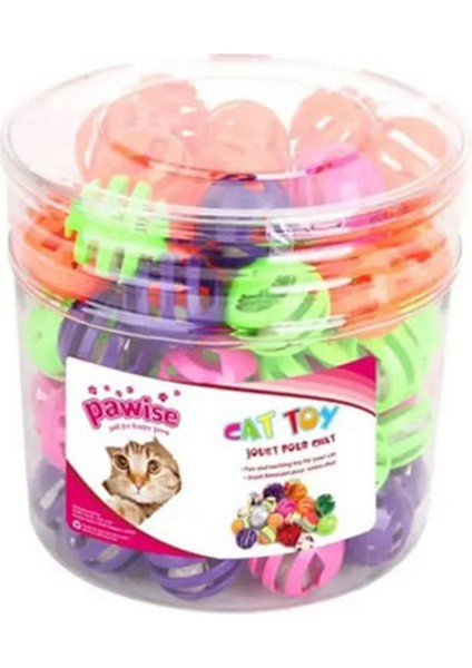 Techmrt Pawise Kedi Oy. Plastik Sesli Top 60 Adet Kutulu