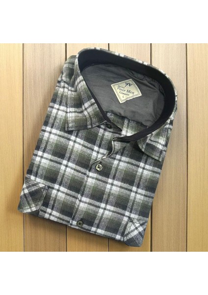 Klasik %100 Cotton Uzun Kollu Terletmeyen Kışlık Flanel Kumaş Çok Renk Gömlek (Regular Kalıp)