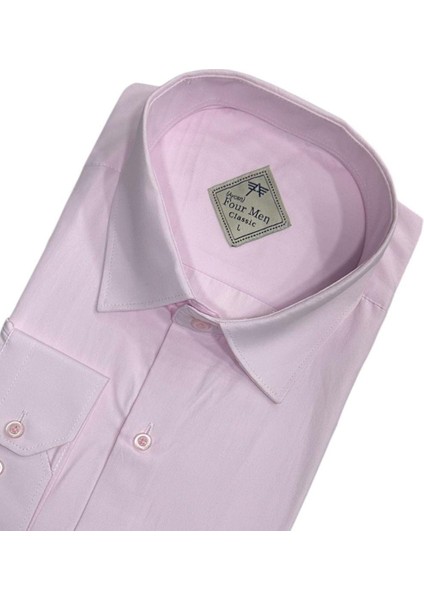 Klasik %100 Cotton Uzun Kollu Terletmeyen Kışlık Flanel Kumaş Pembe Gömlek (Regular Kalıp) fiyatları