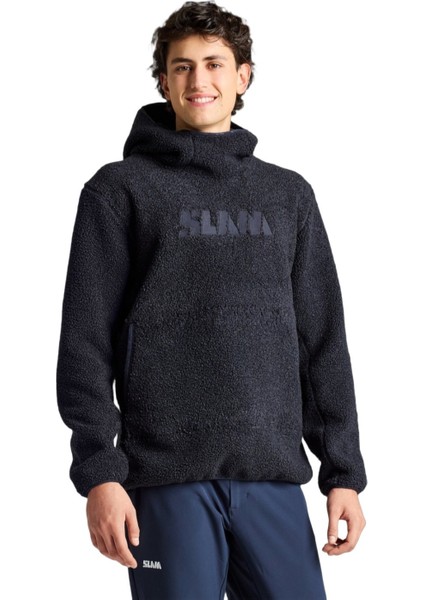 Logo Heavy Hoodie Erkek Mavi Sweatshirt