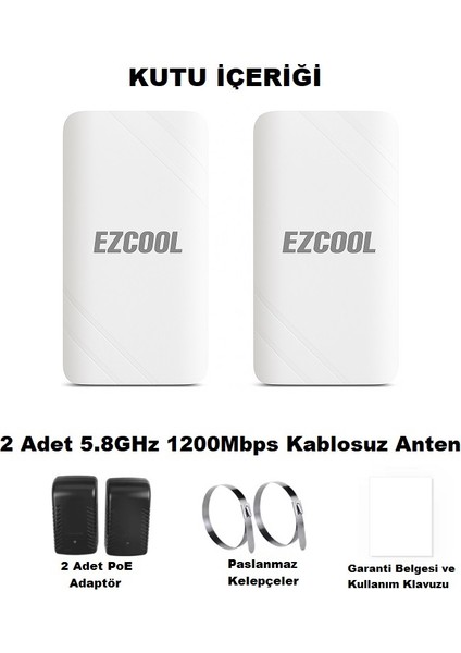 EZ-W580AN Dış Ortam (5.8ghz 1200MBPS 1km) Access Point fiyatları