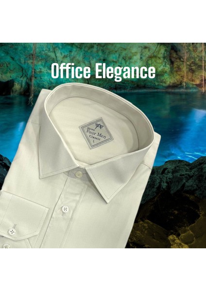 Klasik %100 Cotton Uzun Kollu Terletmeyen Kışlık Flanel Kumaş Beyaz Gömlek (Regular Kalıp)