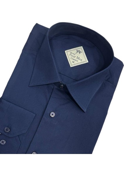 Klasik %100 Cotton Uzun Kollu Terletmeyen Kışlık Flanel Kumaş Lacivert Gömlek (Regular Kalıp) modelleri