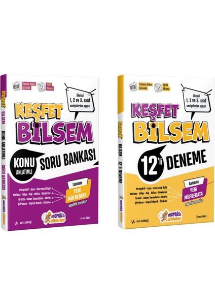 Keşfet Bilsem Konu Anlatımlı Soru Bankası+Bilsem 12'li Deneme Seti(1,2 ve 3.sınıf Seviyelerine Uygun)