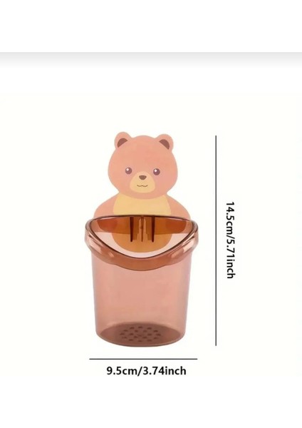 2 Adet Ayı Figürlü Diş Fırçalık Organizer ve Askılık Ayıcık Diş Fırçalığı modelleri