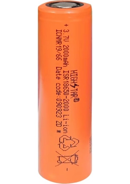Hıghstar ISR18650-2000 Li-Ion Pil (Yenilenmiş) – 2000 Mah, 3.6 V modelleri